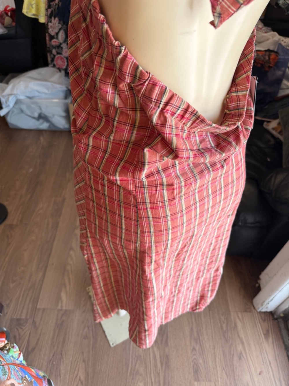 Nautica‎ Red Plaid Halter Dress - Picture 6 of 9